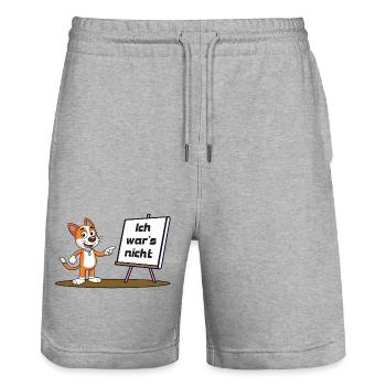 Ich war's nicht - Stanley/Stella Unisex Bio Joggingshorts Trainer  - Grau meliert - Vorne - Nik (191cm) & Marisol (170cm)