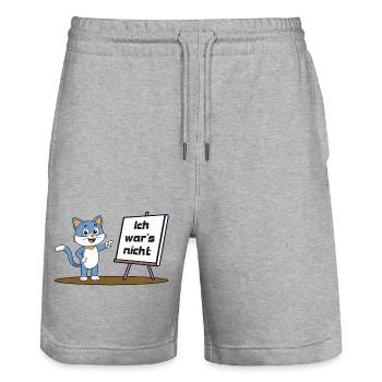 Ich war's nicht - Stanley/Stella Unisex Bio Joggingshorts Trainer  - Grau meliert - Vorne - Nik (191cm) & Marisol (170cm)