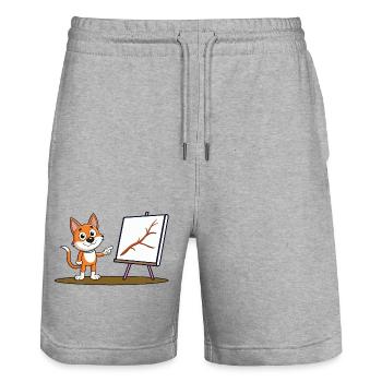 Hol' Stöckchen - Stanley/Stella Unisex Bio Joggingshorts Trainer  - Grau meliert - Vorne - Nik (191cm) & Marisol (170cm)