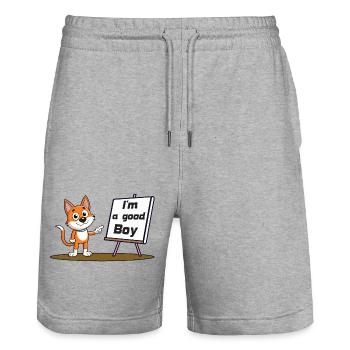 Good Boy - Stanley/Stella Unisex Bio Joggingshorts Trainer  - Grau meliert - Vorne - Nik (191cm) & Marisol (170cm)