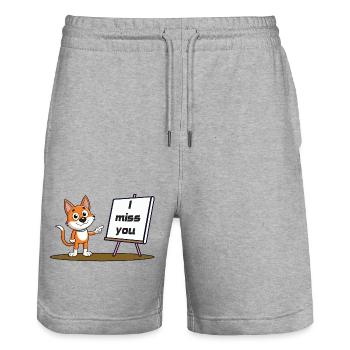 Miss U - Stanley/Stella Unisex Bio Joggingshorts Trainer  - Grau meliert - Vorne - Nik (191cm) & Marisol (170cm)