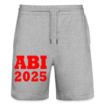 Abi 2025 - Stanley/Stella Unisex Bio Joggingshorts Trainer  - Grau meliert - Vorne - Nik (191cm) & Marisol (170cm)