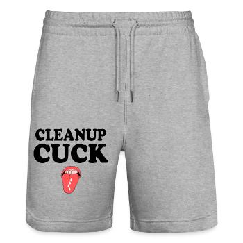 Cuckold clean up - Stanley/Stella Unisex Bio Joggingshorts Trainer  - Grau meliert - Vorne - Nik (191cm) & Marisol (170cm)