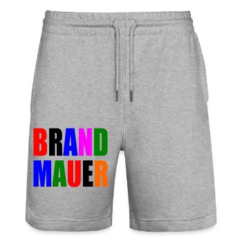 brandmauer - Stanley/Stella Unisex Bio Joggingshorts Trainer  - Grau meliert - Vorne - Nik (191cm) & Marisol (170cm)