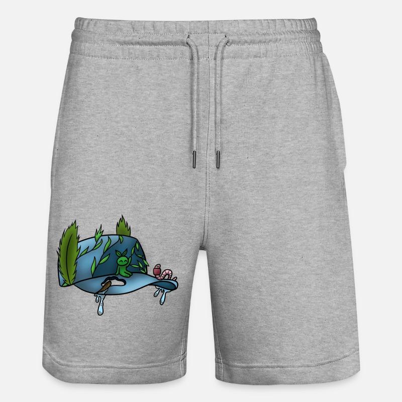 Die Druckkappe! Von Pousse2Bamboo ! - Stanley/Stella Unisex Bio Joggingshorts Trainer  - Grau meliert