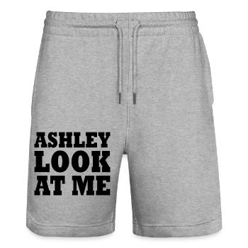 Ashley look at me - Stanley/Stella Trainer Unisex Organic Jogging Shorts - heather grey - Front - Nik (191cm) & Marisol (170cm)