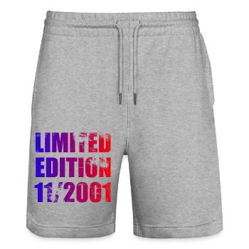 22nd Anniversary Limited Edition 11/2001 - Short de jogging bio TRAINER Stanley/Stella unisexe - gris chiné - Devant - Nik (191cm) & Marisol (170cm)