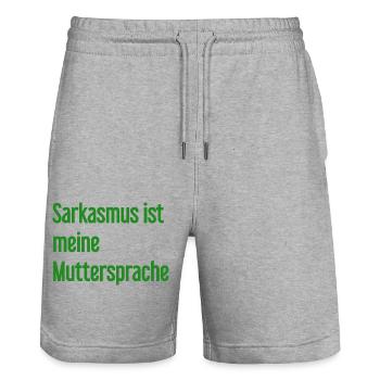 Sarkasmus-Profi - Stanley/Stella Unisex Bio Joggingshorts Trainer  - Grau meliert - Vorne - Nik (191cm) & Marisol (170cm)