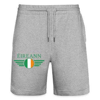 T-shirt design de style irlandais - Short de jogging bio TRAINER Stanley/Stella unisexe - gris chiné - Devant - Nik (191cm) & Marisol (170cm)