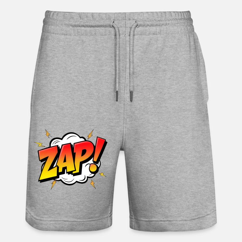 ZAPPEN! - Ein dynamischer Comic-Ausruf - Stanley/Stella Unisex Bio Joggingshorts Trainer - Grau meliert