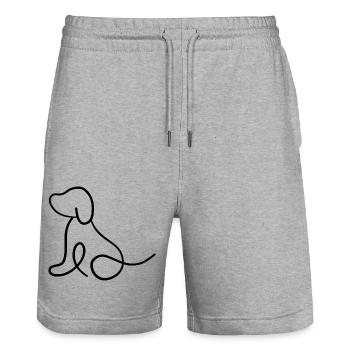 Hundewelpen OneLine - Stanley/Stella Unisex Bio Joggingshorts Trainer  - Grau meliert - Vorne - Nik (191cm) & Marisol (170cm)