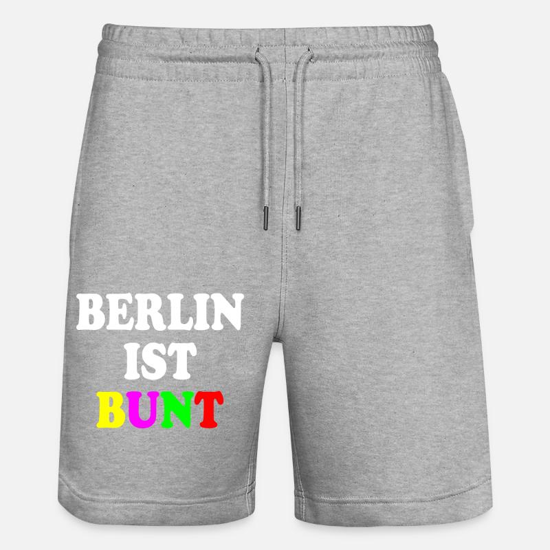 Berlin ist bunt - Stanley/Stella Unisex Bio Joggingshorts Trainer  - Grau meliert