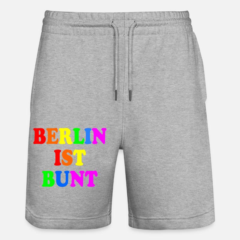 Berlin ist bunt - Stanley/Stella Unisex Bio Joggingshorts Trainer  - Grau meliert