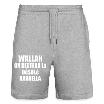 Wallah will leave it at that, sorry Bardella - Stanley/Stella Trainer Unisex Organic Jogging Shorts - heather grey - Front - Nik (191cm) & Marisol (170cm)