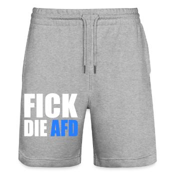 Fick die afd - Stanley/Stella Unisex Bio Joggingshorts Trainer  - Grau meliert - Vorne - Nik (191cm) & Marisol (170cm)