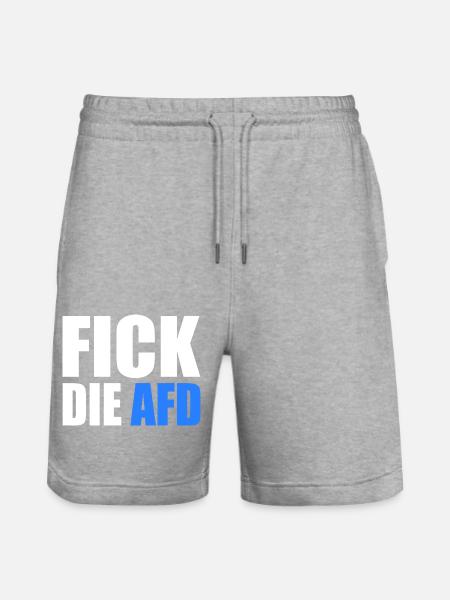 Fick die afd - Stanley/Stella Unisex Bio Joggingshorts Trainer  - Grau meliert