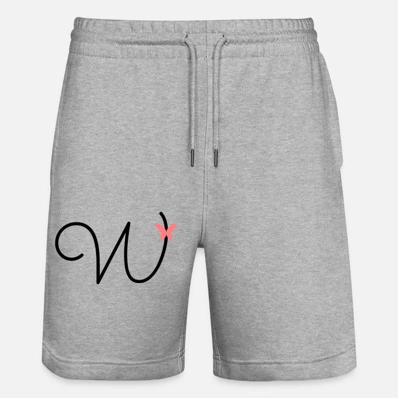 Lettre W Papillon Lettre - Short de jogging bio TRAINER Stanley/Stella unisexe - gris chiné