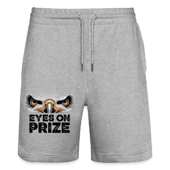 Focused Eagle Eyes On Prize Inspirierendes Zitat - Stanley/Stella Unisex Bio Joggingshorts Trainer  - Grau meliert - Vorne - Nik (191cm) & Marisol (170cm)