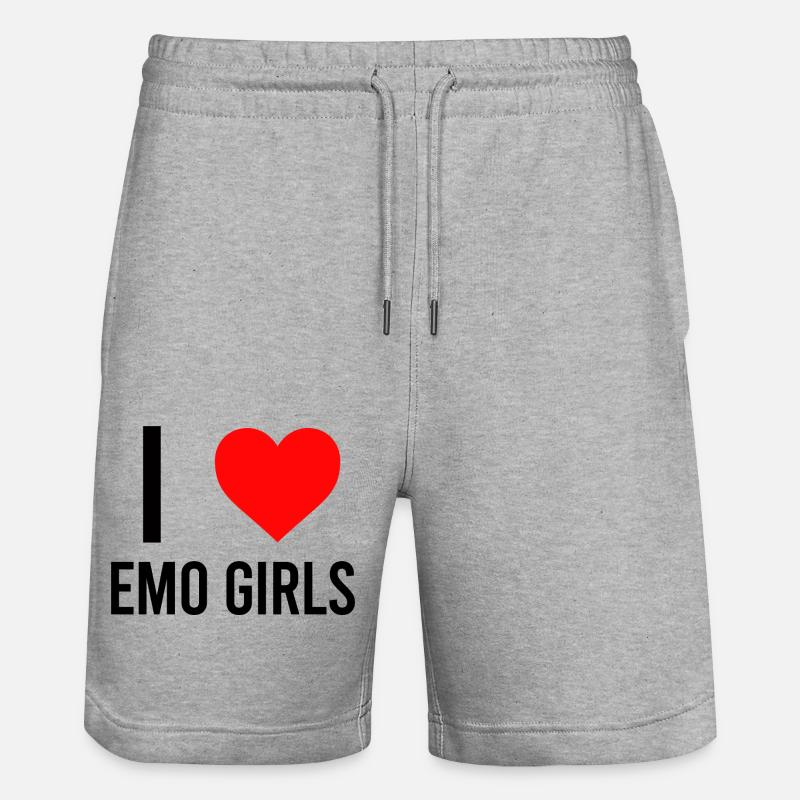 J’adore les filles emo - Short de jogging bio TRAINER Stanley/Stella unisexe - gris chiné