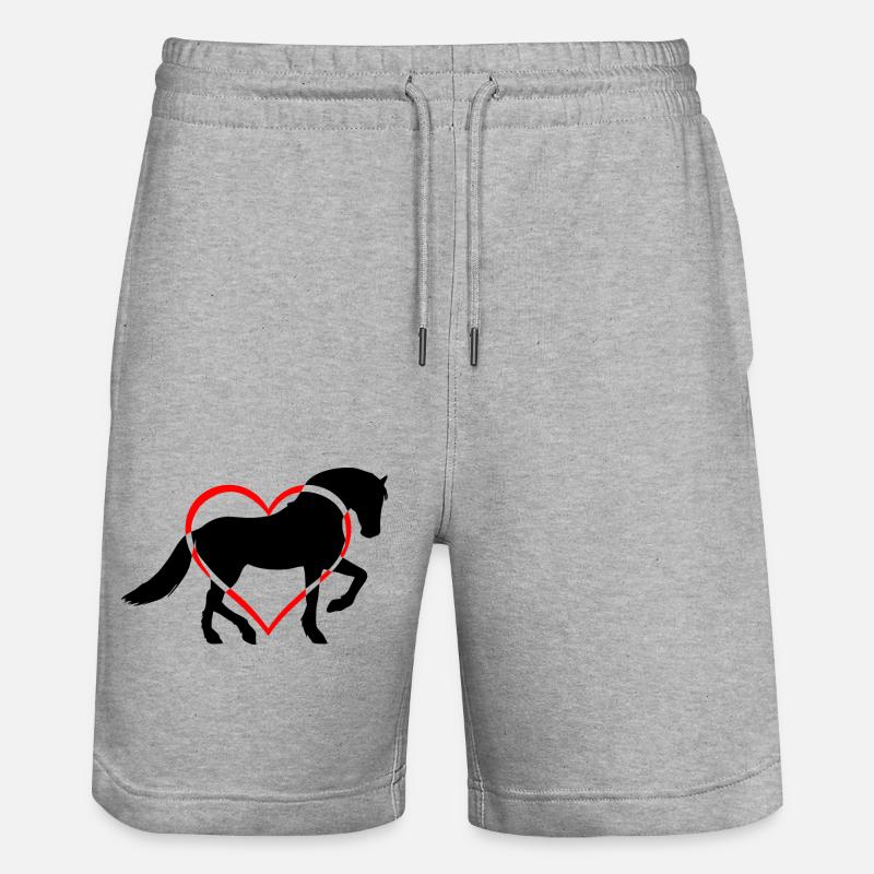 cœur de cheval 3 1 - Short de jogging bio TRAINER Stanley/Stella unisexe - gris chiné
