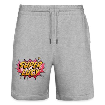 Super Lucy - Short de jogging bio TRAINER Stanley/Stella unisexe - gris chiné - Devant - Nik (191cm) & Marisol (170cm)