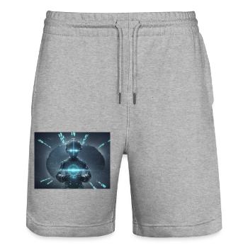 Synthese der Technologie-Zukunft - Stanley/Stella Unisex Bio Joggingshorts Trainer  - Grau meliert - Vorne - Nik (191cm) & Marisol (170cm)