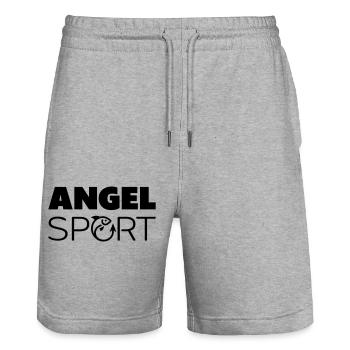 Angelsport - Stanley/Stella Unisex Bio Joggingshorts Trainer  - Grau meliert - Vorne - Nik (191cm) & Marisol (170cm)