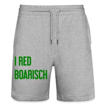 I red boarisch - Stanley/Stella Trainer Unisex Organic Jogging Shorts - heather grey - Front - Nik (191cm) & Marisol (170cm)