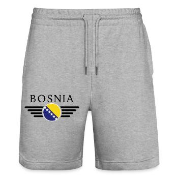 Bosnie Elégance T-shirt - Short de jogging bio TRAINER Stanley/Stella unisexe - gris chiné - Devant - Nik (191cm) & Marisol (170cm)