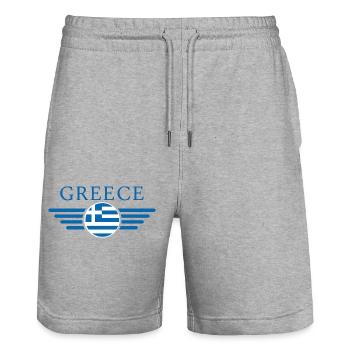 Griechenland Stil T-Shirt - Stanley/Stella Unisex Bio Joggingshorts Trainer  - Grau meliert - Vorne - Nik (191cm) & Marisol (170cm)
