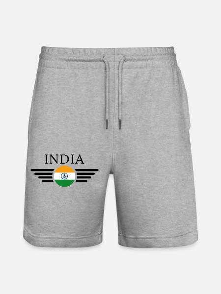 India Style Design T-Shirt - Stanley/Stella Trainer Unisex Organic Jogging Shorts - heather grey