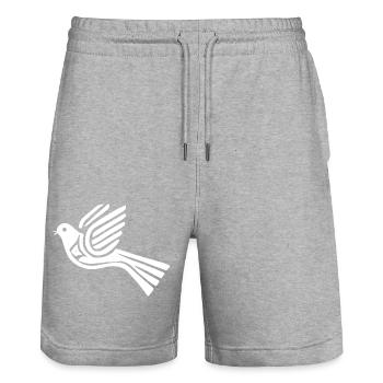 Dove of peace dove - Stanley/Stella Trainer Unisex Organic Jogging Shorts - heather grey - Front - Nik (191cm) & Marisol (170cm)