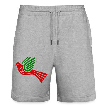 Dove of peace dove - Stanley/Stella Trainer Unisex Organic Jogging Shorts - heather grey - Front - Nik (191cm) & Marisol (170cm)