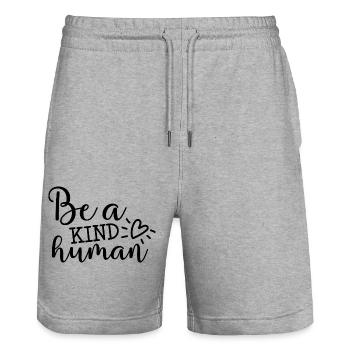 Sei freundlich - Stanley/Stella Unisex Bio Joggingshorts Trainer  - Grau meliert - Vorne - Nik (191cm) & Marisol (170cm)