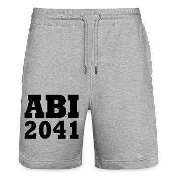 Abi 2041 - Stanley/Stella Unisex Bio Joggingshorts Trainer  - Grau meliert - Vorne - Nik (191cm) & Marisol (170cm)