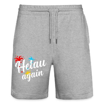 Helau, Fasching, Carnaval, Fasnacht, Fasnet - Short de jogging bio TRAINER Stanley/Stella unisexe - gris chiné - Devant - Nik (191cm) & Marisol (170cm)