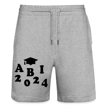 Abi 2024 - Stanley/Stella Unisex Bio Joggingshorts Trainer  - Grau meliert - Vorne - Nik (191cm) & Marisol (170cm)