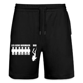 Tauchen | Taucher-Geschenk - Stanley/Stella Unisex Bio Joggingshorts Trainer  - Schwarz - Vorne - Nik (191cm) & Marisol (170cm)