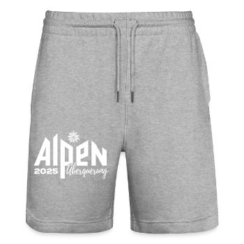 Alpenüberquerung Alpen Überquerung 2025 Edelweiß - Stanley/Stella Unisex Bio Joggingshorts Trainer  - Grau meliert - Vorne - Nik (191cm) & Marisol (170cm)