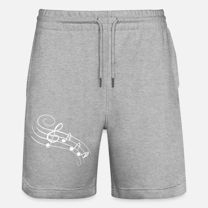 Notes de musique - blanc - Short de jogging bio TRAINER Stanley/Stella unisexe - gris chiné