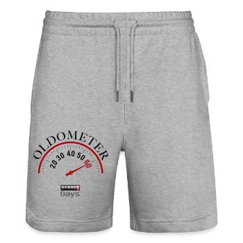 Oldometer 60.Geburtstag - Stanley/Stella Unisex Bio Joggingshorts Trainer  - Grau meliert - Vorne - Nik (191cm) & Marisol (170cm)