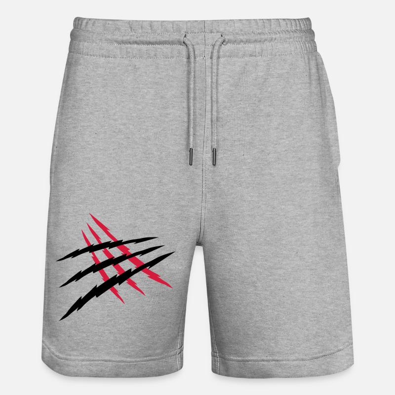 2 Kratzer Wunde - Stanley/Stella Unisex Bio Joggingshorts Trainer  - Grau meliert