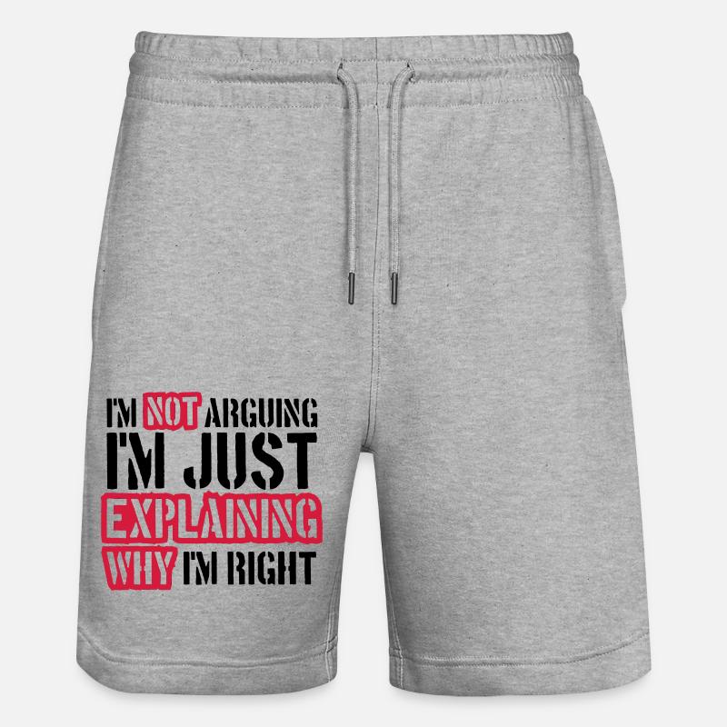 Je ne discute pas - Short de jogging bio TRAINER Stanley/Stella unisexe - gris chiné