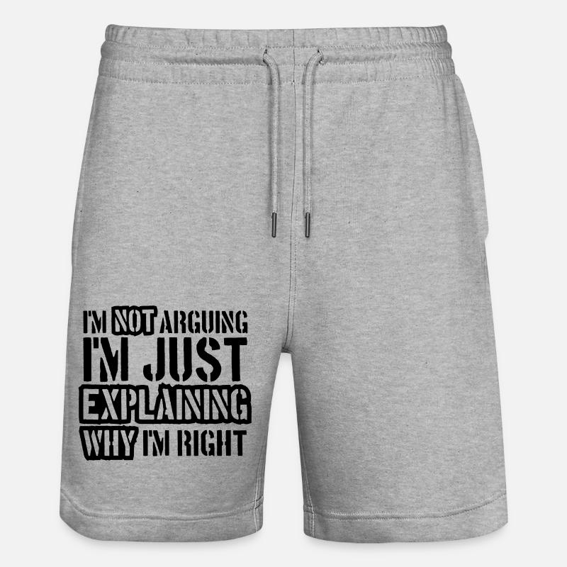 Je ne discute pas - Short de jogging bio TRAINER Stanley/Stella unisexe - gris chiné