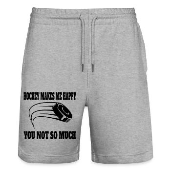 Hockey sur glace Cadeau Sports d’hiver Équipe de hockey sur glace - Short de jogging bio TRAINER Stanley/Stella unisexe - gris chiné - Devant - Nik (191cm) & Marisol (170cm)