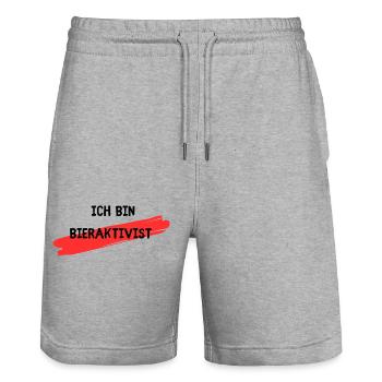 Mallorca Urlaub - Malle Party - Stanley/Stella Unisex Bio Joggingshorts Trainer  - Grau meliert - Vorne - Nik (191cm) & Marisol (170cm)