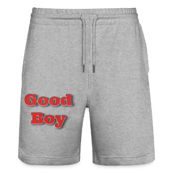 Good Boy - Stanley/Stella Trainer Unisex Organic Jogging Shorts - heather grey - Front - Nik (191cm) & Marisol (170cm)