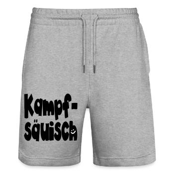 kampfsäuisch II - Stanley/Stella Unisex Bio Joggingshorts Trainer  - Grau meliert - Vorne - Nik (191cm) & Marisol (170cm)