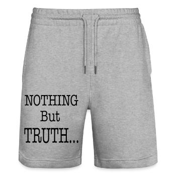 NothingButTruthVect - Stanley/Stella Trainer Unisex Organic Jogging Shorts - heather grey - Front - Nik (191cm) & Marisol (170cm)