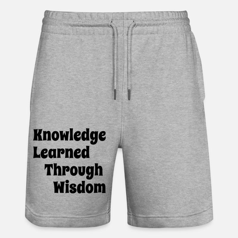 KnowledgeLearnedThroughWisdom - Stanley/Stella Trainer Unisex Organic Jogging Shorts - heather grey